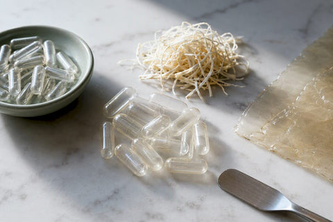Anonymous capsule shells beside formulation materials