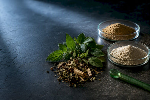 Botanical and laboratory supplement materials compared
