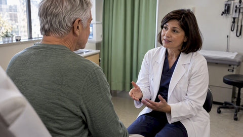 Urologist discussing recovery with a patient