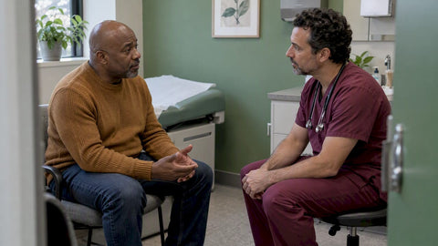 Man discussing erectile dysfunction with his physician